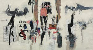 Fathel Neema - Acryl en collage op papier, Op de verkeerde - Ingelijst (Groot) kopen? Bied vanaf 60!