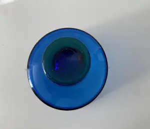 Bo Borgstrom - Prachtige Scandinavische glazen vaas / schaal in blauw en groen / Aseda Sweden. kopen? Bied vanaf 49!