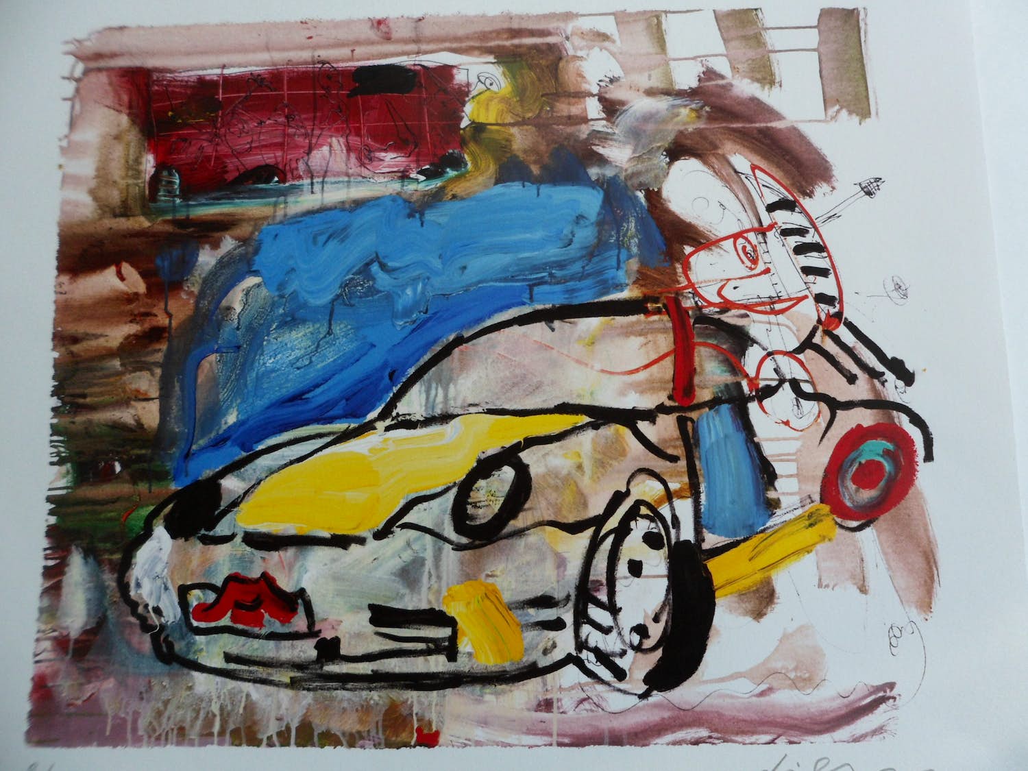 Peter Diem - Zeefdruk. Porsche verkocht voor € 35!