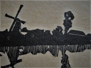 Jac. de Beer - Virtuoos verstilde grafiek - Houtsnede - "Hollands rivierenlandschap" kopen? Bied vanaf 1!