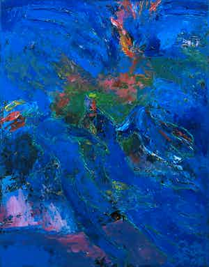 Franscz Witte - Acryl op doek, Bevrijdende werveling verkocht voor € 1!