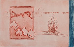 Jan Montyn - Het vuur en water III - 14/20 - 1992 - kleurenets op papier kopen? Bied vanaf 20!