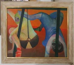 Martin Engelman - Olieverf op doek, Au Cirque - Ingelijst (Zeer groot) kopen? Bied vanaf 700!