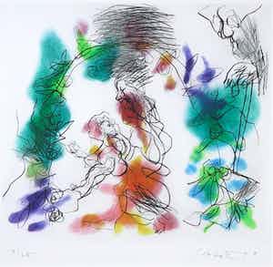 Ger Lataster - Kleurenets, Zonder titel verkocht voor € 70!