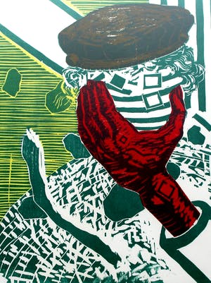 Roger Raveel - kleurenzeefdruk: de hand van de denker (oplage 30 stuks) - 1983 (nieuwe lijst!) kopen? Bied vanaf 750!