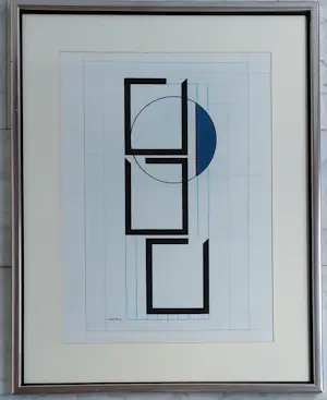 Wim Sinemus - Gouache, Geometric Compositie kopen? Bied vanaf 550!