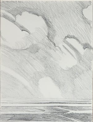 Paul Overhaus - Potloodtekening, Zeegezicht - Ingelijst kopen? Bied vanaf 1!