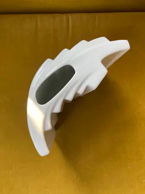 Gerold Porzellan - Op Art Gerold Porzellan witte plissé vaas, jaren 60ig kopen? Bied vanaf 40!