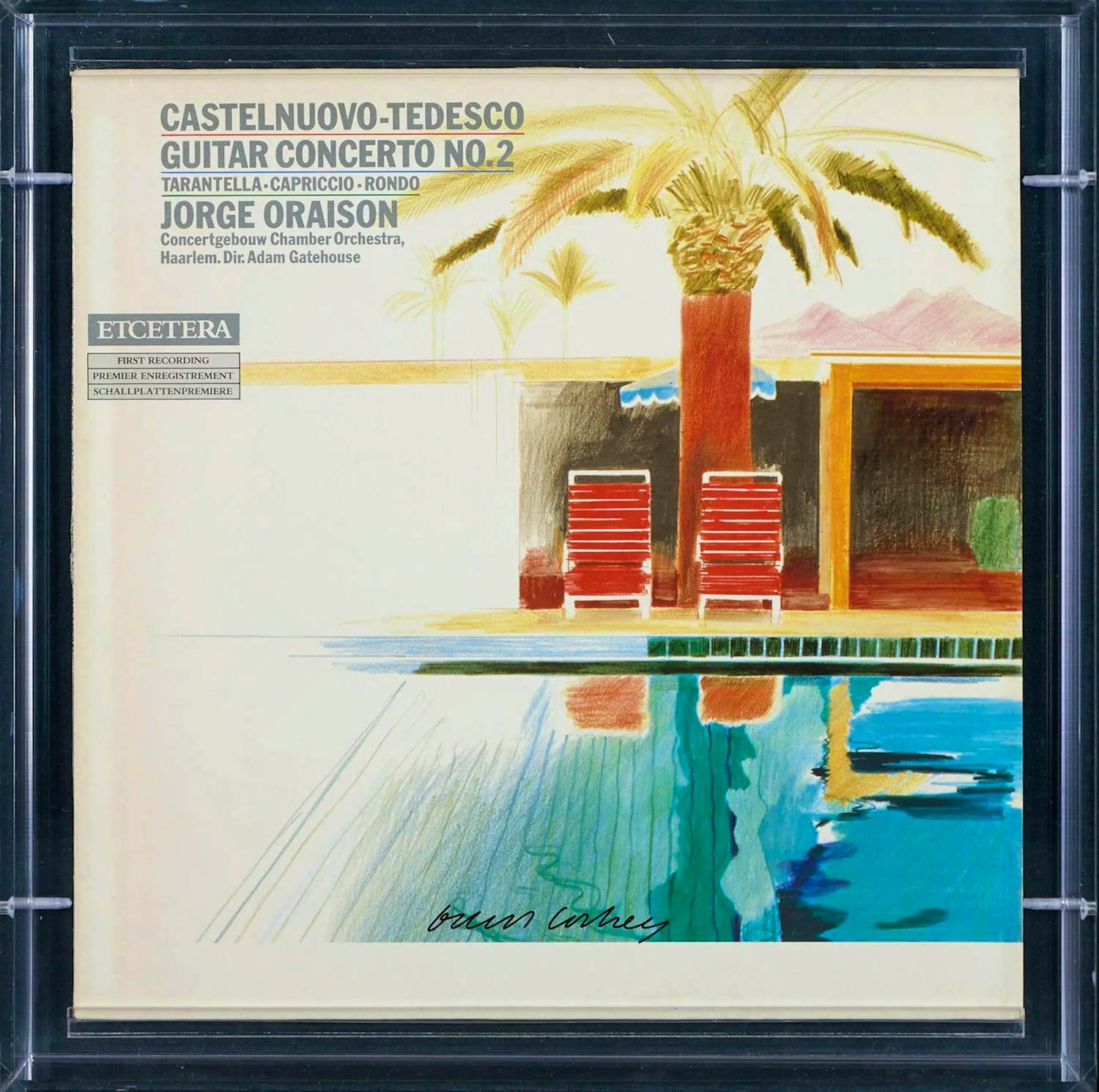 David Hockney - Gesigneerd : Record “Castelnuovo-Tedesco - Guitar Concerto No. 2” in plexi case kopen? Bied vanaf 1190!