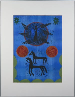 Herman van den Boom - Monotype, Paard van Troje - Ingelijst kopen? Bied vanaf 1!
