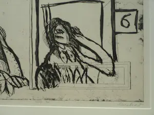 Lucebert - Ingelijste ets , Meisje Zes – 1967 – Oplage van slechts 30 ex. kopen? Bied vanaf 500!