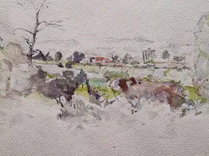 Buy Lau Heidendael - Twee mooie impressionistische Aquarellen "landschappen" 1984 - gesigneerd? Bid from 56!
