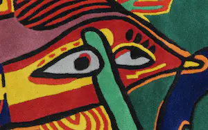 Corneille - Handgeknoopt scheerwollen kleed, Le chien bleu + Certificaat (Zeer groot) kopen? Bied vanaf 1!