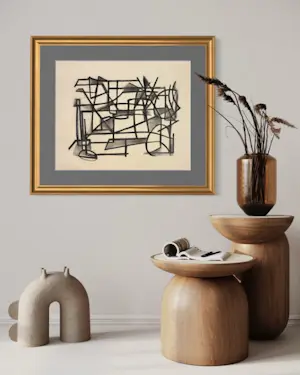 Silvin Bronkart - Hochwertige abstrakte Komposition aus dem Jahr 1949 kopen? Bied vanaf 550!