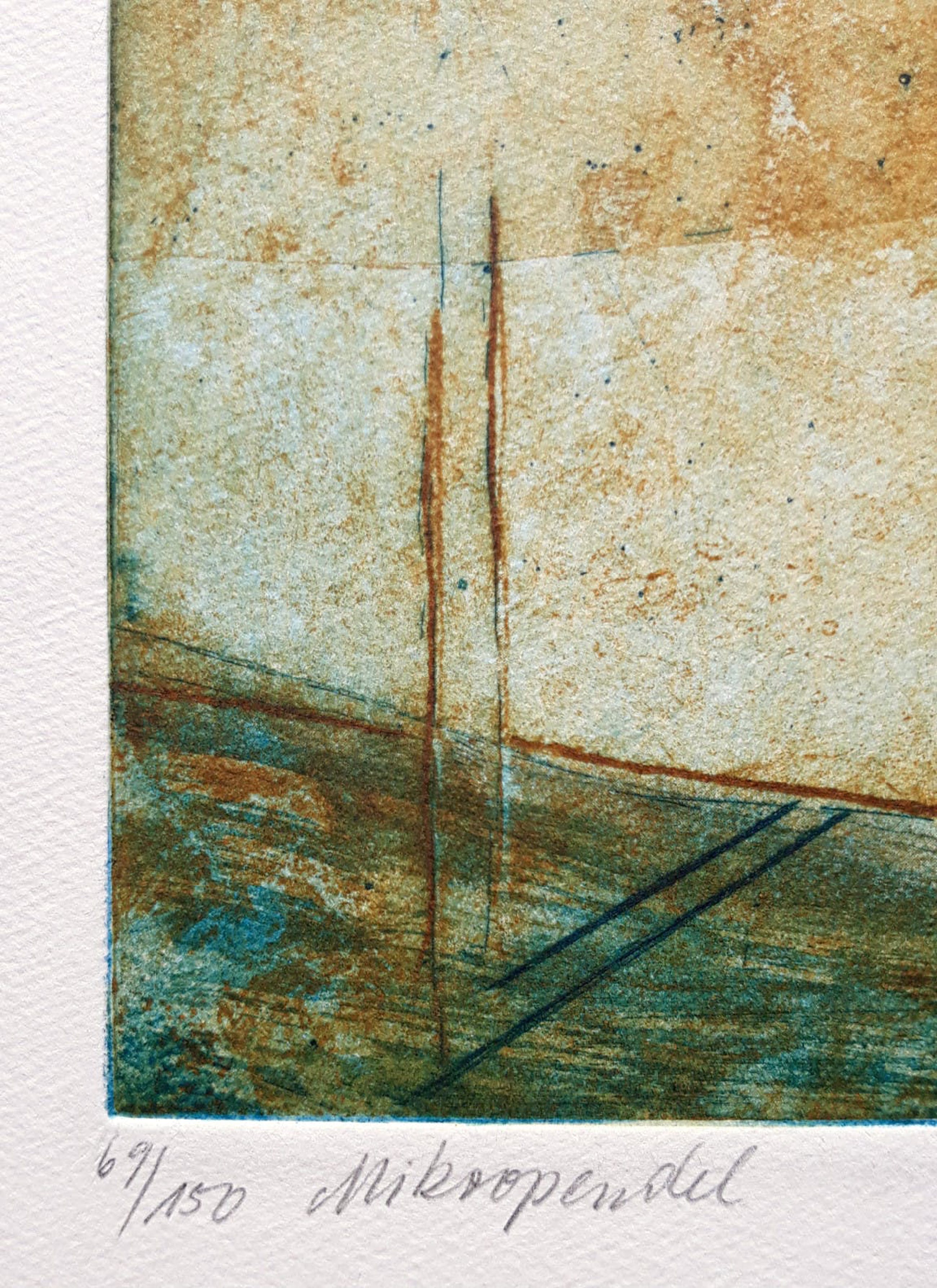 Helmut Stephan Diedrich Micropendel, aquatint ets Verkocht