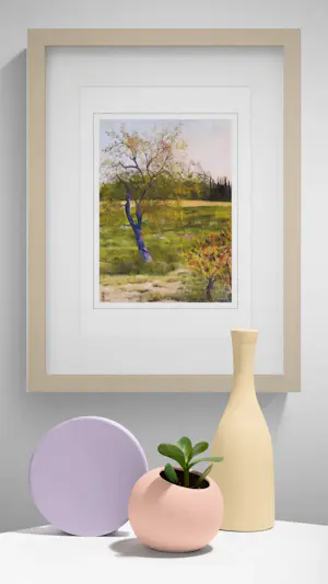 Jean-Jacques Marie - Paysage de Provence. Amandiers dans les Alpilles. Numérotée 23/85 et signée kopen? Bied vanaf 50!