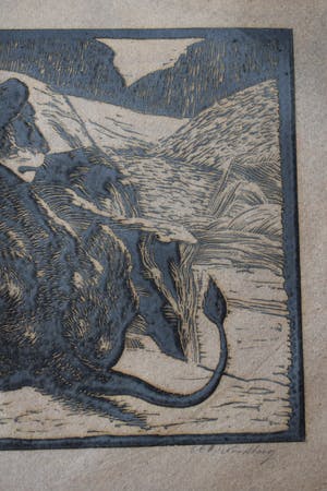 Antonius Hubertus Nordberg - Houtsnede - Leeuw kopen? Bied vanaf 60!