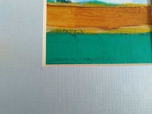 Jeroen de Carpentier - Fraai verstild expressionistische Gouache "Regenwolken boven akkerland" gesignd kopen? Bied vanaf 19!