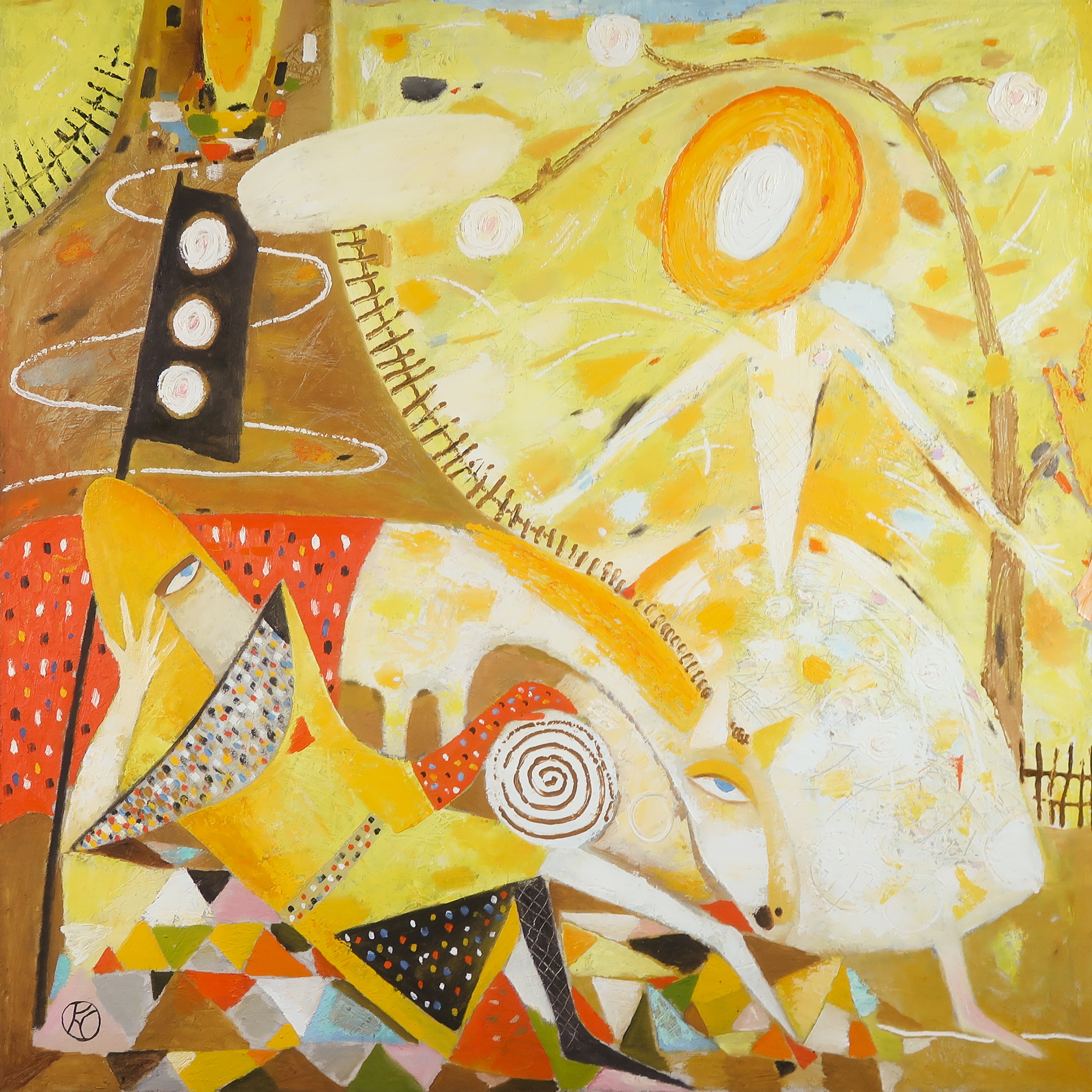 Sergei Kolevatykh - Olieverf op doek, The ballad in yellow - Ingelijst (Groot) kopen? Bied vanaf 250!