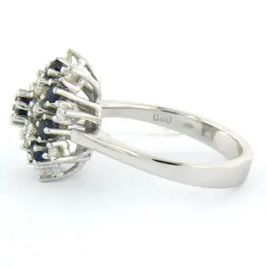 18k wit gouden ring met saffier en briljant geslepen diamant tot. 0,70ct kopen? Bied vanaf 1100!