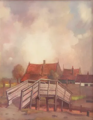 Willem Klijn - ‘Dorpsgezicht’ - olieverfschilderij kopen? Bied vanaf 80!