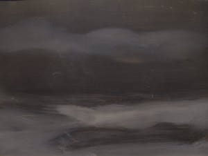 Henk Bies - Mistbank boven zee, 1971 - Acrylverf op papier - BKR Helmond kopen? Bied vanaf 20!