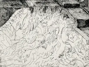 Peter Ackermann - Weiblicher Akt auf Friedhof. Original Ätz-Radierung 1971 kopen? Bied vanaf 85!