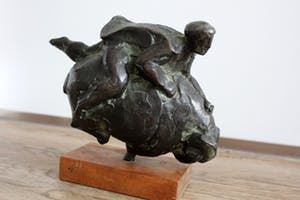 Brons (Onbekend) - Bronzen beeld: de bokkerijder kopen? Bied vanaf 575!