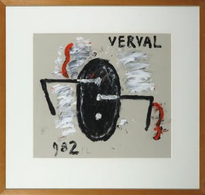 Reinier Lucassen - Acryl op papier, Verval van de architectuur - Ingelijst kopen? Bied vanaf 1!