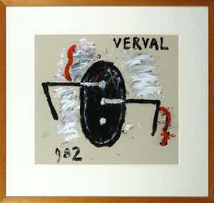 Reinier Lucassen - Acryl op papier, Verval van de architectuur - Ingelijst verkocht voor € 1!