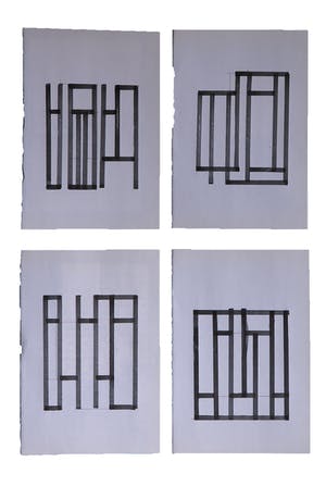 Siep van den Berg - Lot van vier abstracte composities kopen? Bied vanaf 1!