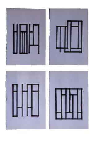 Siep van den Berg - Lot van vier abstracte composities verkocht voor € 1!