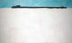 Wim Buitendijk - Acryl op doek, Schip op witte zee - Ingelijst (Zeer groot) kopen? Bied vanaf 1!