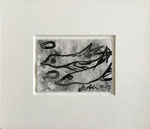 Lotti van der Gaag - "Les oiseaux saintes" | gemengde techniek op papier kopen? Bied vanaf 220!