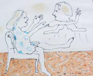 Co Westerik - Zeefdruk: Niet op het tapijt - 1995 verkocht voor € 199!