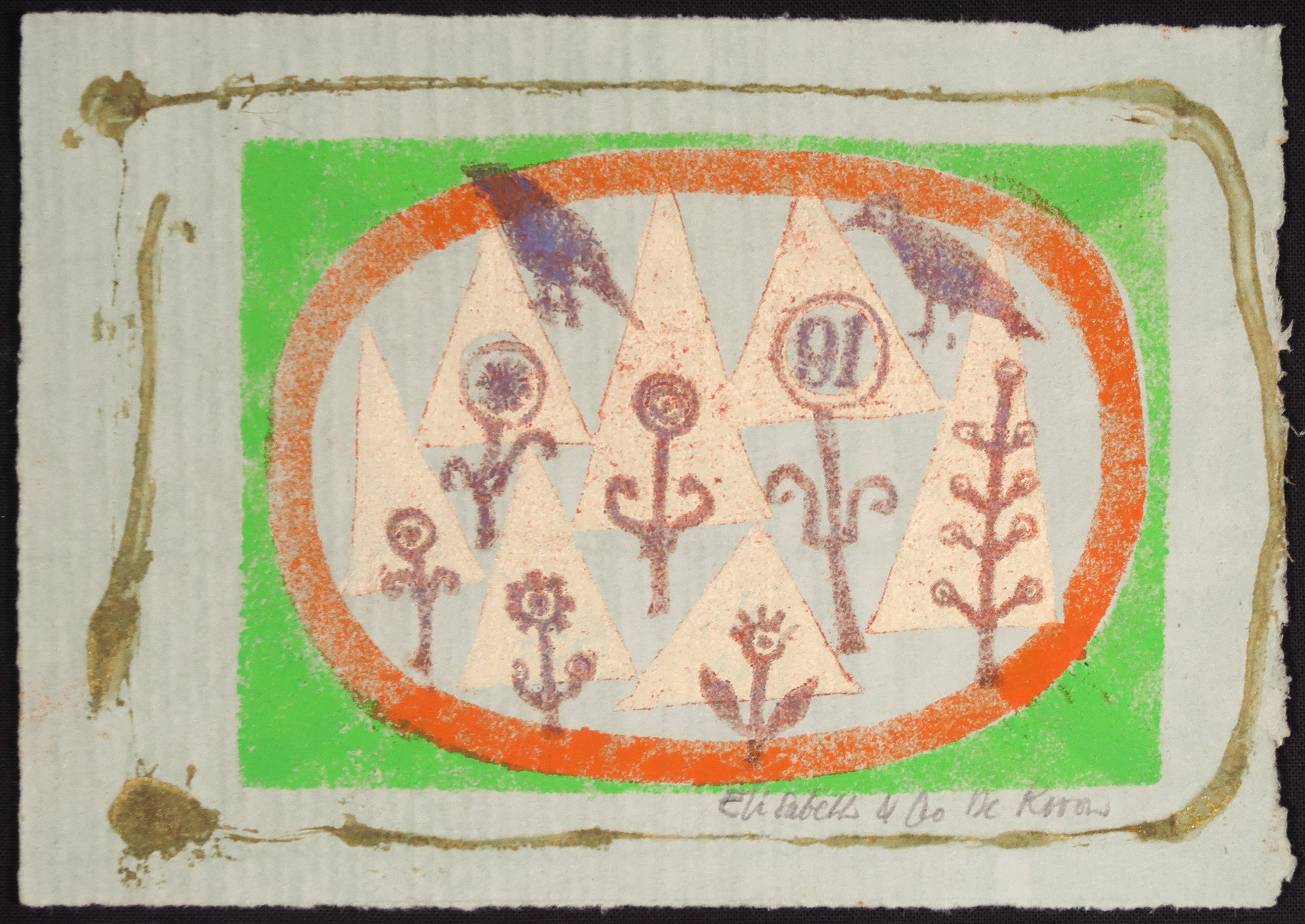 Go de Kroon - Lot met 4 linosnede's, Zonder titel kopen? Bied vanaf 20!