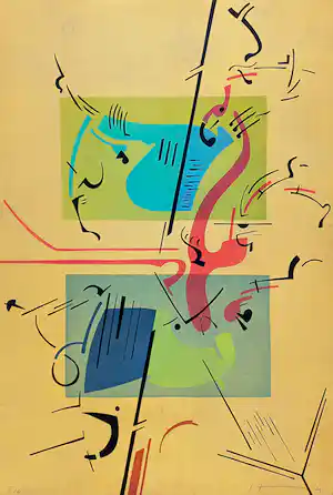 Pavel Husa - Abstracte compositie, linosnede (zeer kleine oplage) verkauft für € 45!