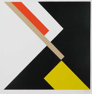 Walter Dexel - Zeefdruk, Geometrische compositie - Ingelijst kopen? Bied vanaf 180!