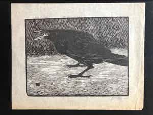 Jan Mankes - Houtsnede Zwarte Kraai - Gesigneerd - 1918 verkocht voor € 375!