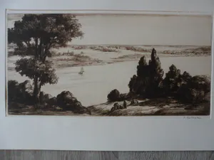 Sidney Tushingham - Ets, Landschap kopen? Bied vanaf 15!