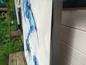 Ingeborg ten Hoopen - Schilderij met structuur. Blauw met wit kopen? Bied vanaf 500!