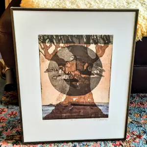 Alfred Pohl - Radierung von 1983 Die fliegende Insel handsigniert EA Größe mit Rahmen 50x40cmE kopen? Bied vanaf 150!