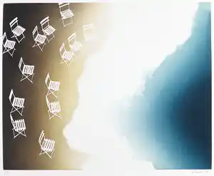 Jean Solombre - Aquatint, Stoelen aan zee verkocht voor € 35!