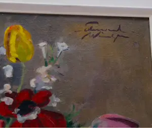 Edmond Wingen - expressief bloemstilleven met tulpen en anemonen in vaas kopen? Bied vanaf 195!