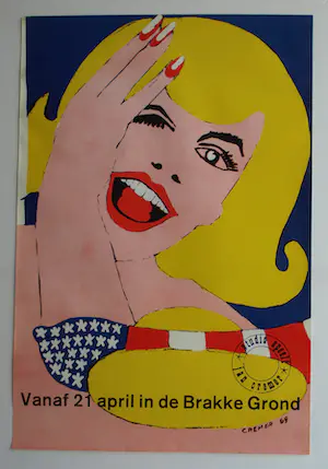 Jan Cremer - Affiche , Studio speelt jan cremer in de Brakke Grond Amsterdam - 1969 kopen? Bied vanaf 1!