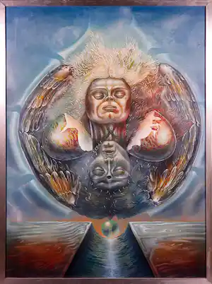 Frans Erkelens - Acryl op doek, Kilhuch en de liefde voor Oliven 1 - Ingelijst (Groot) verkauft für € 50!