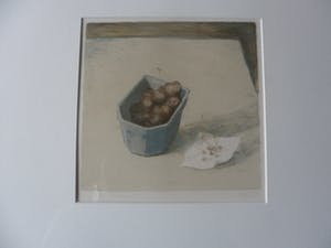 Mart Kempers - Kleurenlitho met een schaal met kersen. kopen? Bied vanaf 40!