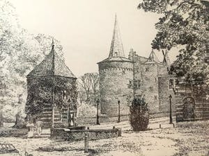 Jan van Rijsewijk - Helmond - Ets, Ingelijst kopen? Bied vanaf 35!