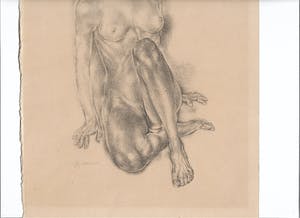 Gijs Voskuyl - Zittend Naakt (1941) - met de hand gesigneerd kopen? Bied vanaf 45!