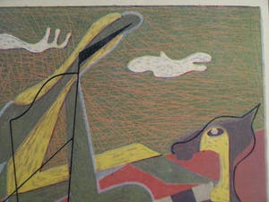 Harry van Kruiningen - Ingelijste kleurenlitho , Schaakspeler – 1947 – oplage 24 ex. kopen? Bied vanaf 50!